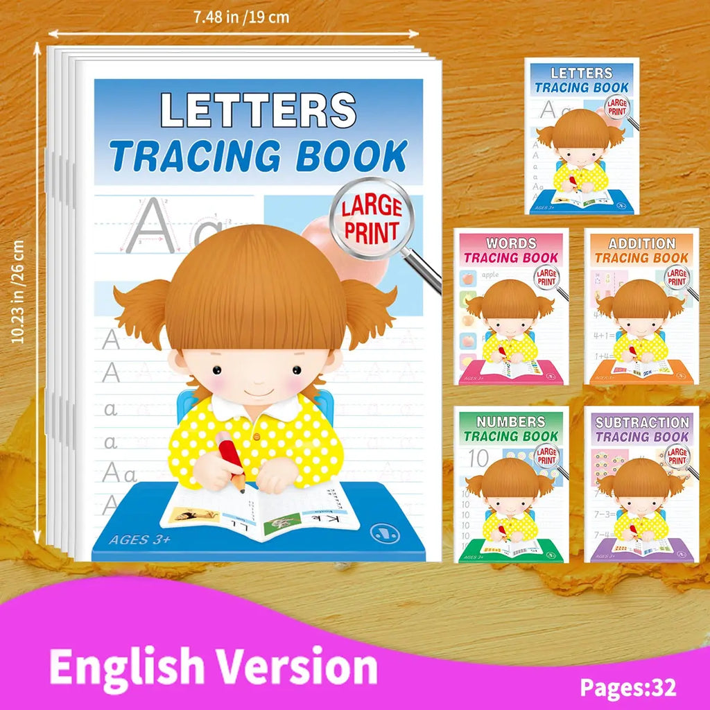 Children's Word Copying Book Alphabet Numbers Word Study Children's Head Start Series Spanish and English