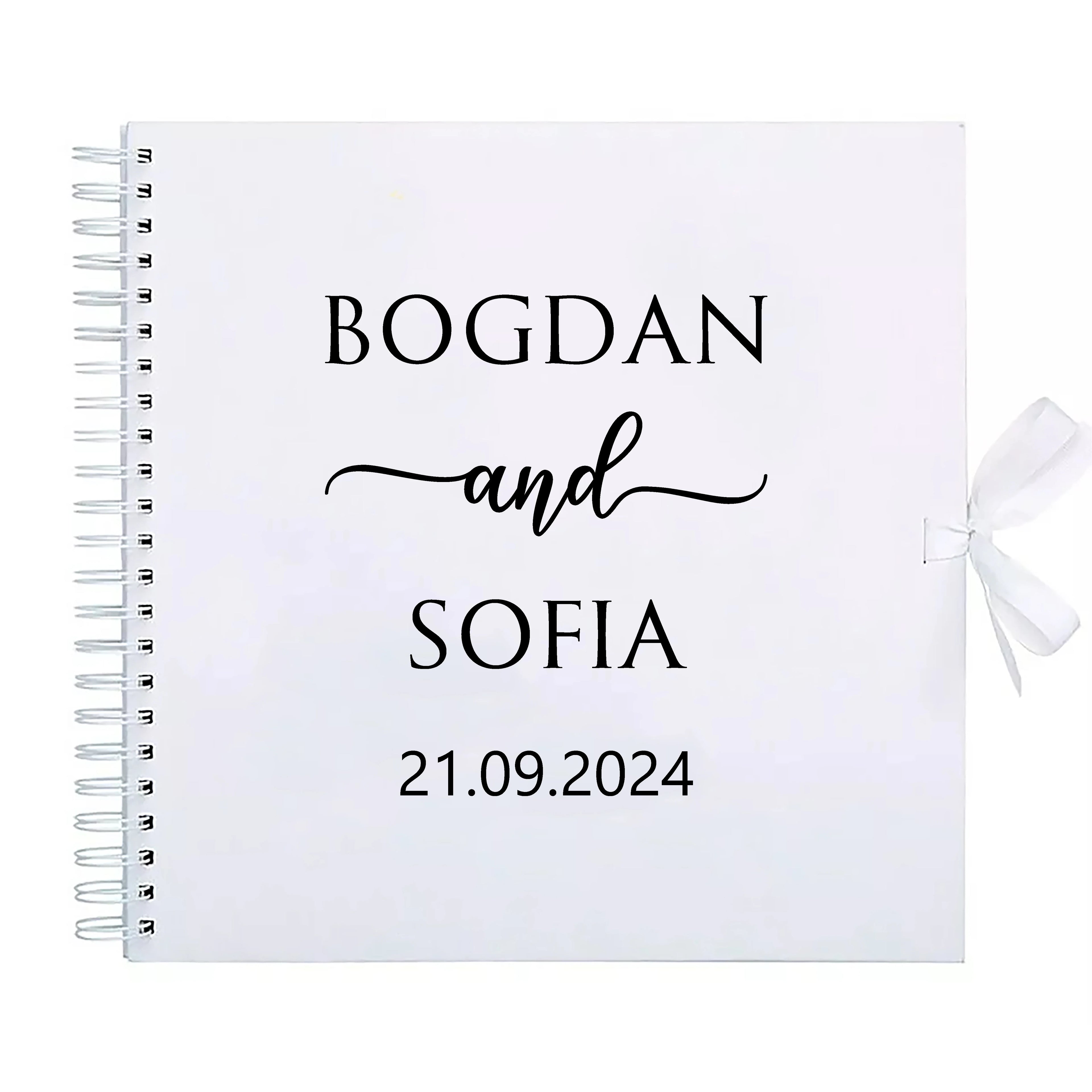 Personalized Wedding Guestbook with Ribbon Signing Book Weddings Ceremony Decoration Communion Signature Book Photo Album Gift