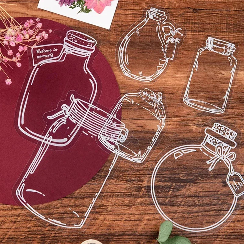20-100pcs Diy Transparent Dried Flower Bookmarks Students Handmade Creative Small Bottle Plant Specimens Book Mark Stationery