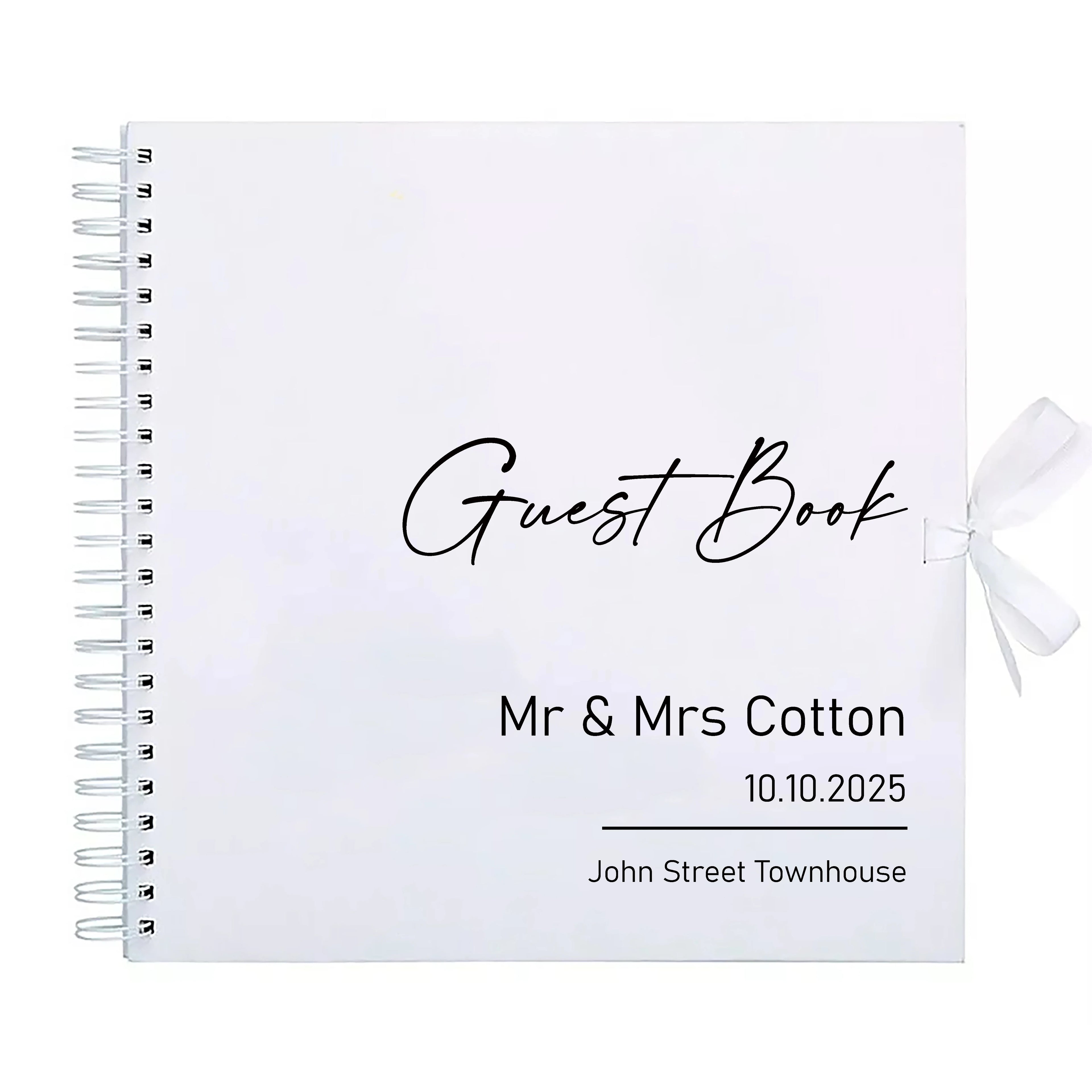 Personalized Wedding Guestbook with Ribbon Signing Book Weddings Ceremony Decoration Communion Signature Book Photo Album Gift