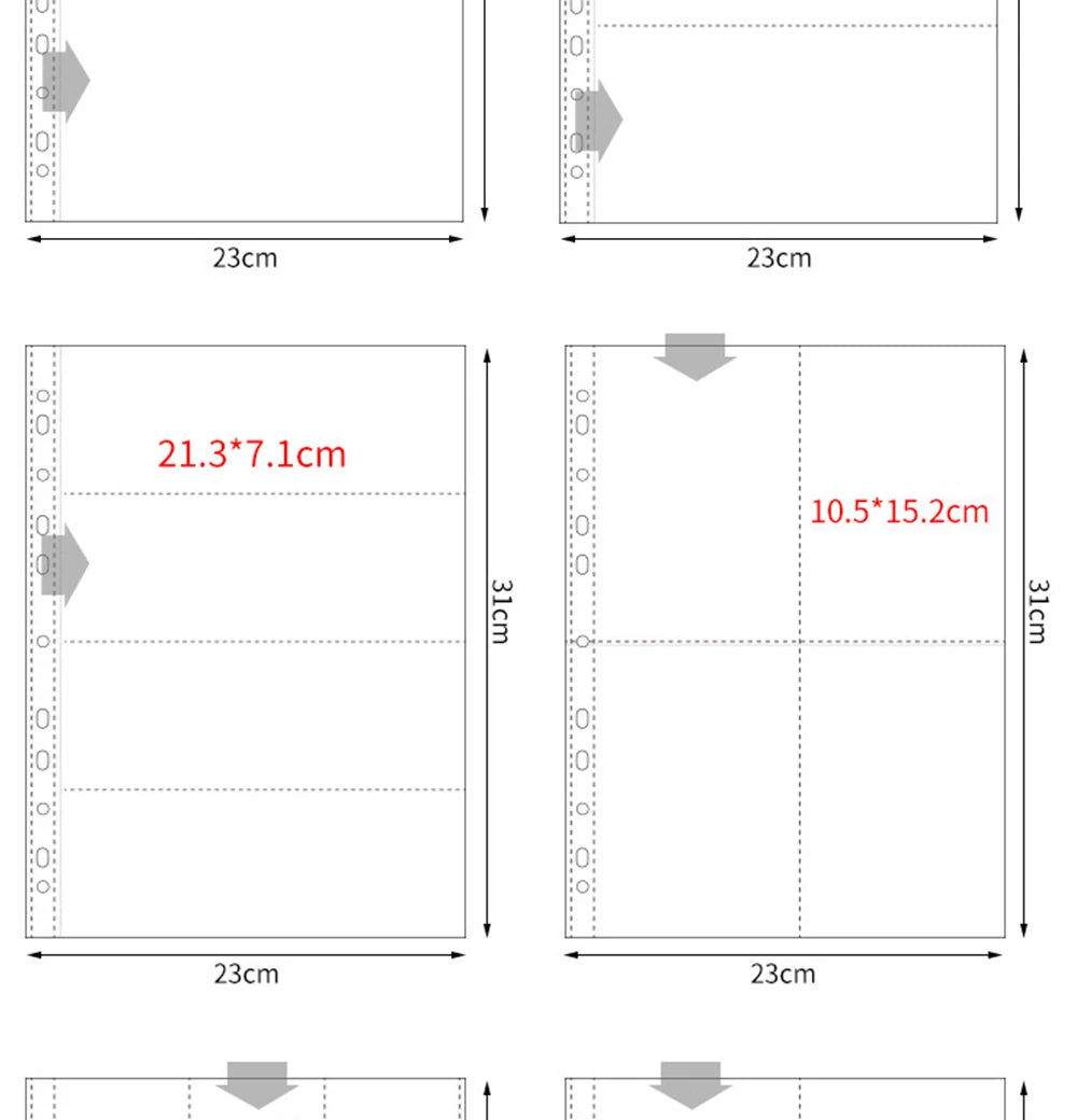 10pcs A4 11 Holes Photocard Binder Photo Album 4pcs index Refills 1/2/3/4/6/8/9/10 Pockets 10×15 Card Collector Book Scrapbook