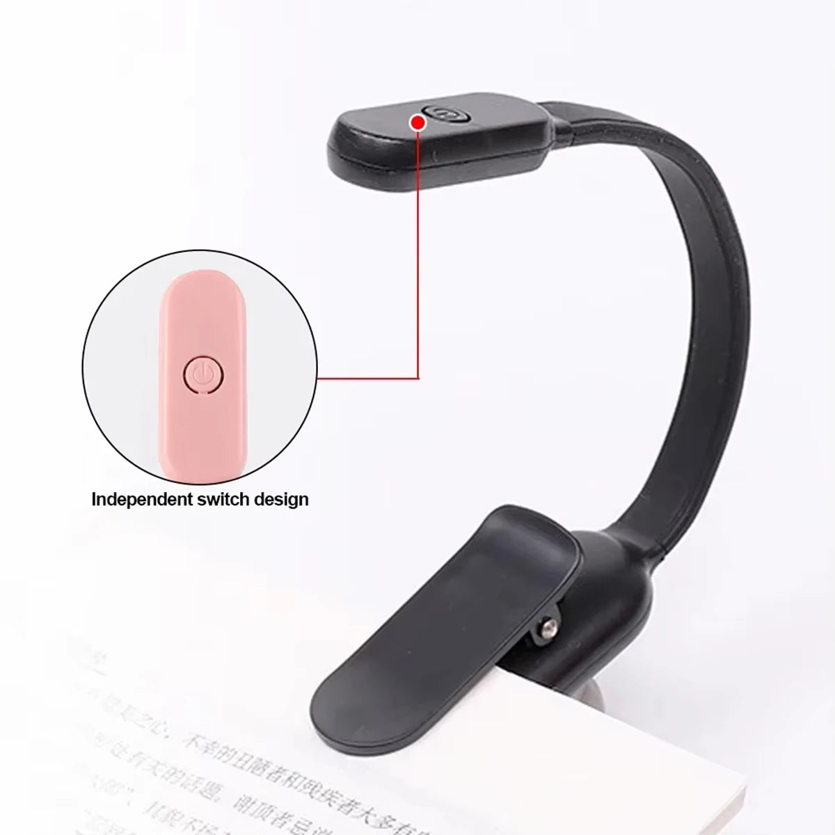 Usb Rechargeable Mini Led Book Light Stepless Brightness Clip on Reading Lights Lamp 360° Bending Angle Cold Warm Neutral White