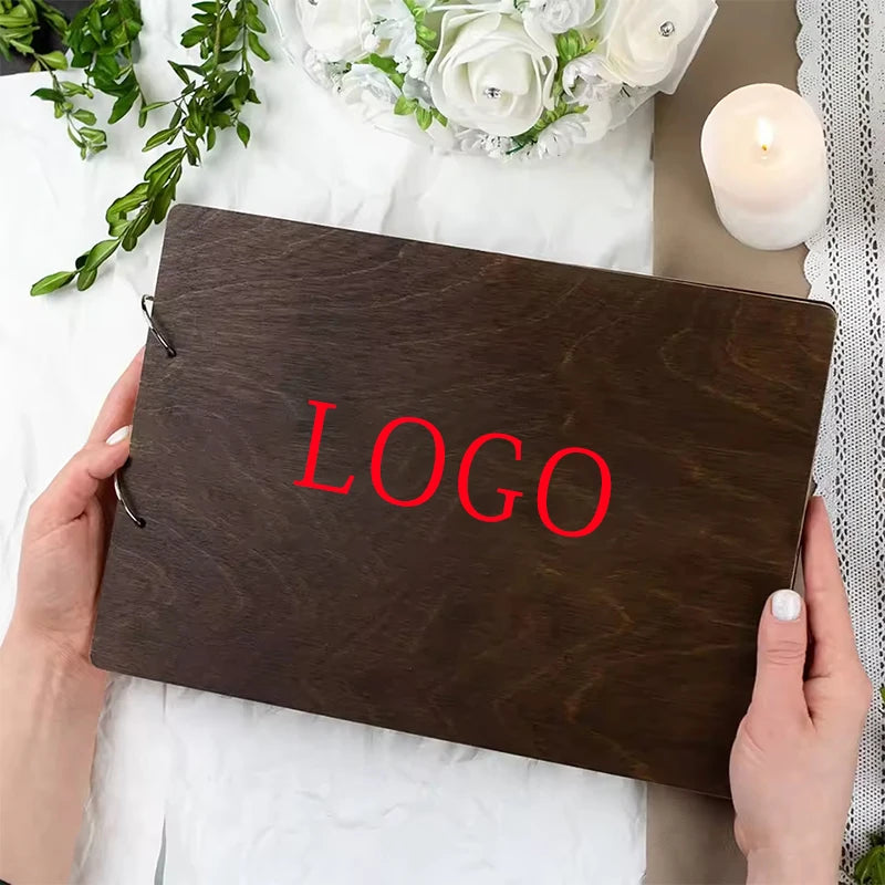 Personalised Wedding Wooden Guest Book Rustic A4/A5 Sign-in Book Custom Photo Album book Wedding Engagement Anniversary Gifts