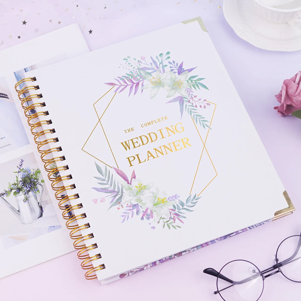 Wedding Planner Book for the Bride Wedding Planning Organizer with 5 Tabbed Sections 11.4x9.4in Hardcover with Metal Corner