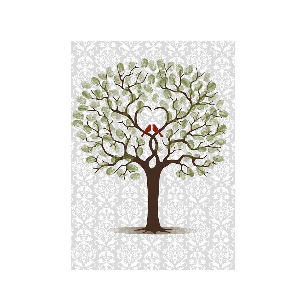Personalized Wedding Guest Book Fingerprint Tree Canvas Wall Art Poster Wedding Gift Signature Marriage Souvenir for Party Decor