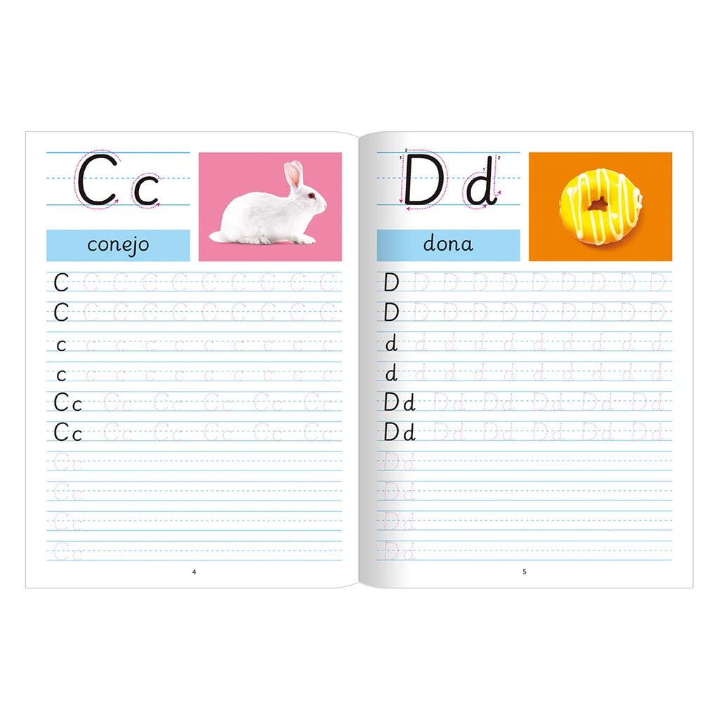 Children's Word Copying Book Alphabet Numbers Word Study Children's Head Start Series Spanish and English