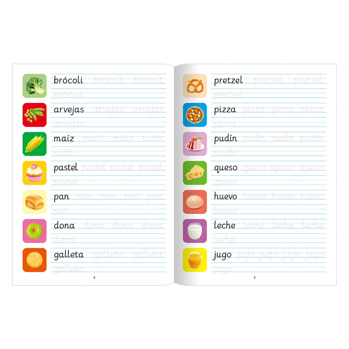 Children's Word Copying Book Alphabet Numbers Word Study Children's Head Start Series Spanish and English