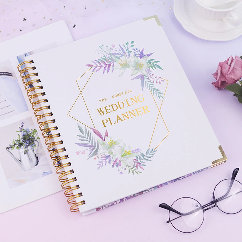 Wedding Planner Book for the Bride Wedding Planning Organizer with 5 Tabbed Sections 11.4x9.4in Hardcover with Metal Corner