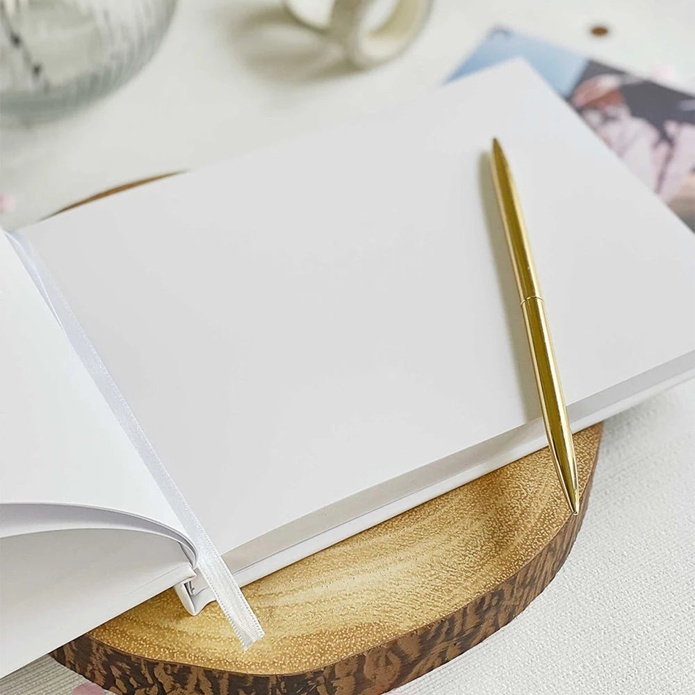 Personalized Wedding White Guest Book Simple Elegant Wedding Reception Signing Book Hardback Couples Keepsake Book
