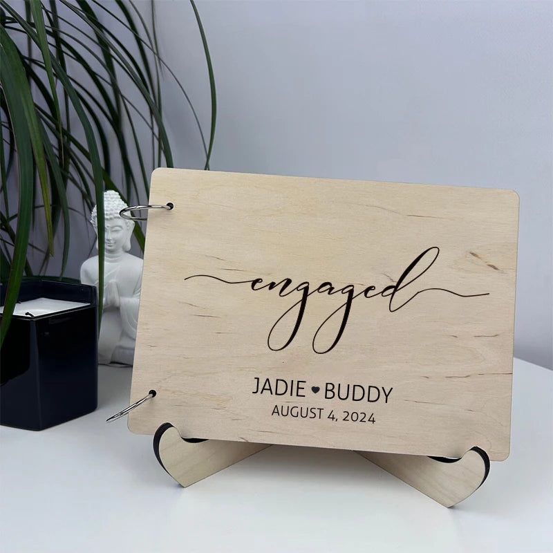 Personalised Wedding Wooden Guest Book Rustic A4/A5 Sign-in Book Custom Photo Album book Wedding Engagement Anniversary Gifts