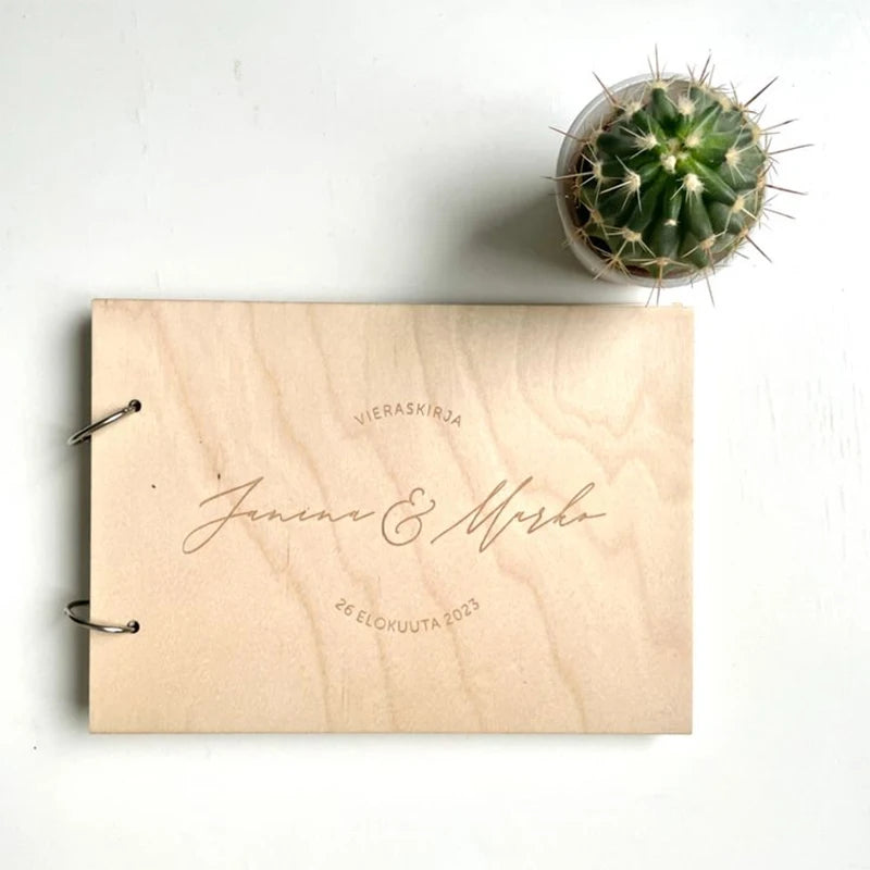 Personalised Wedding Wooden Guest Book Rustic A4/A5 Sign-in Book Custom Photo Album book Wedding Engagement Anniversary Gifts