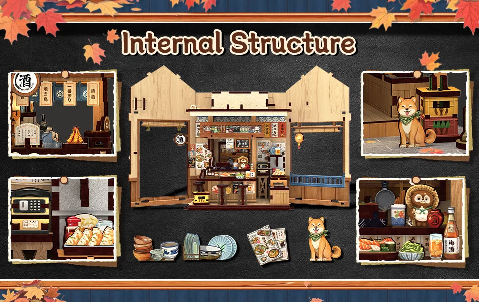 Cutebee DIY Book Nook Kit Miniature Dollhouse Bookshelf Insert Wooden Bookend 3D Building Model for Kid Gifts Japanese Style